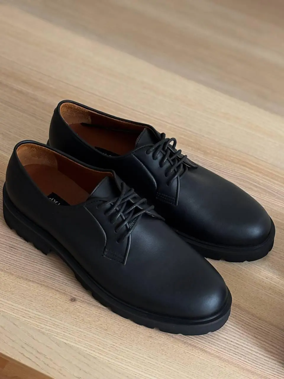 Handcrafted Leather Derby Shoes Men's Black Brown